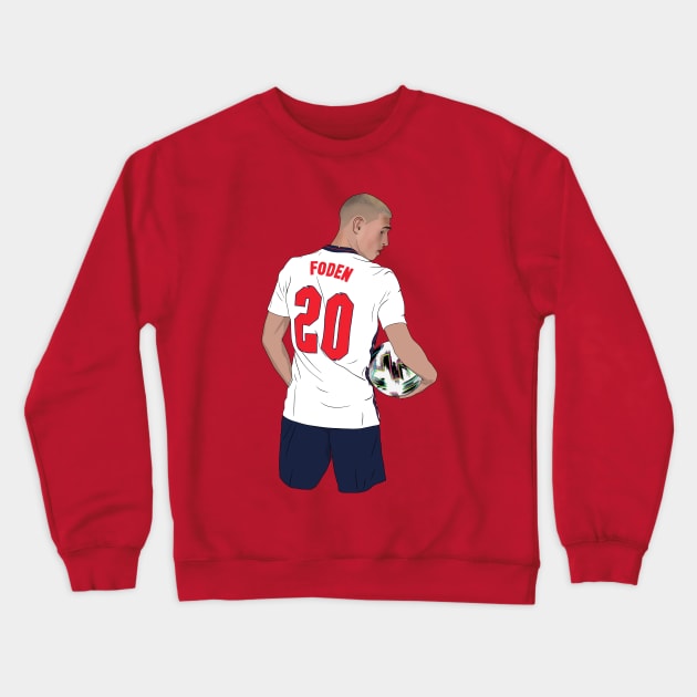 Phil Foden England Gazza Hair Crewneck Sweatshirt by Hevding